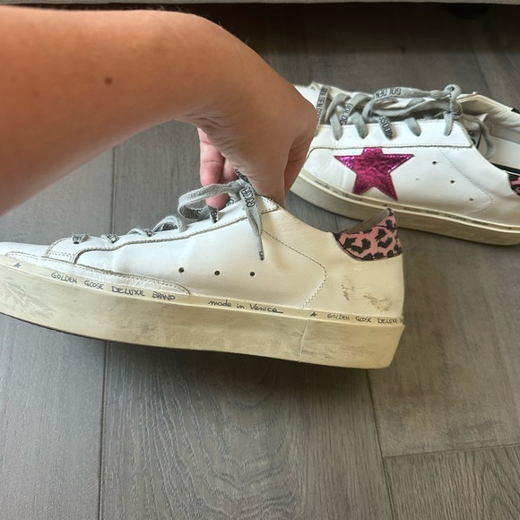 💗Golden Goose💗Hi Star Platform Sneaker White Pink Leopard Size 40. Authentic. - Picture 12 of 13